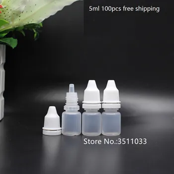 

100pcs Empty Clear Plastic Eye Dropper Bottles , Bottle Liquid With White Screw Cap Lid Plastic Bottle Colirio Botella 5ML 10ML