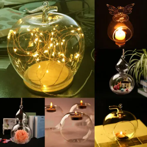 

Beautiful Modern Halloween Glass Hanging Candle Tea Light Holder Candlestick Party Home Decor
