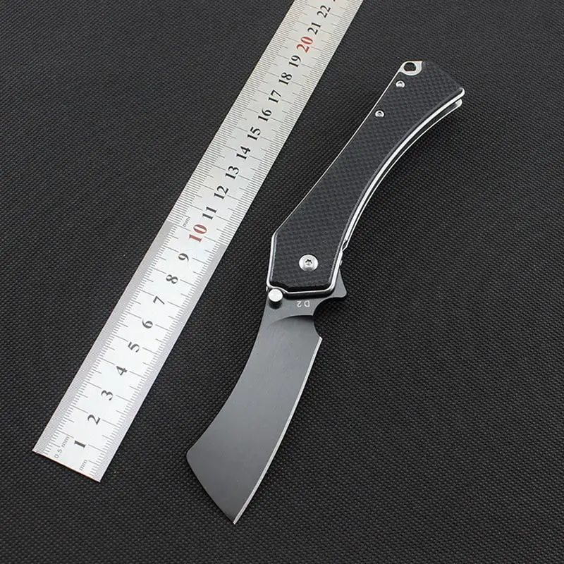 

58-60HRC Pea folding knife D2 blade G10 + Steel handle camping folding knife Hunting Survival Tactical knife EDC utility tools