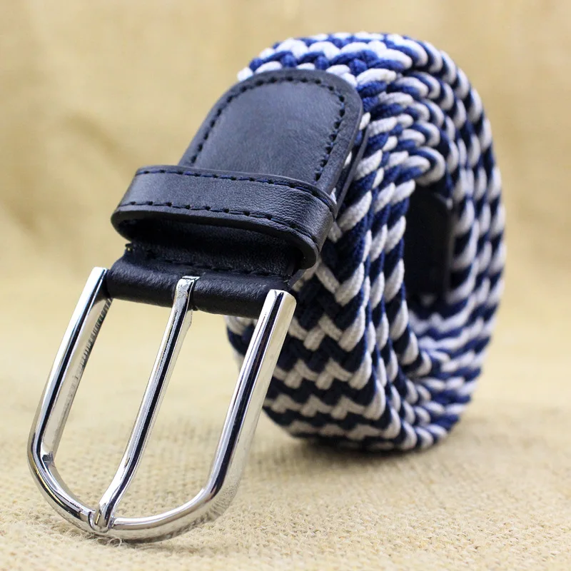 Fashion men Women Woven casual Stretch Belt Elastic Belts For Jeans knitted Pin Buckle belts men Modeling cinturon harajuku