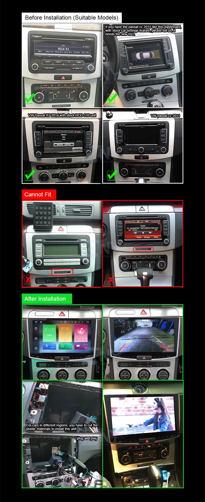 Clearance 10.2" IPS 2.5D Android 9 Auto Radio For Passat B6 B7 CC Magotan 2012 2013 2014 2015 DSP Audio Video GPS GLONASS Navi WiFi No DVD 2