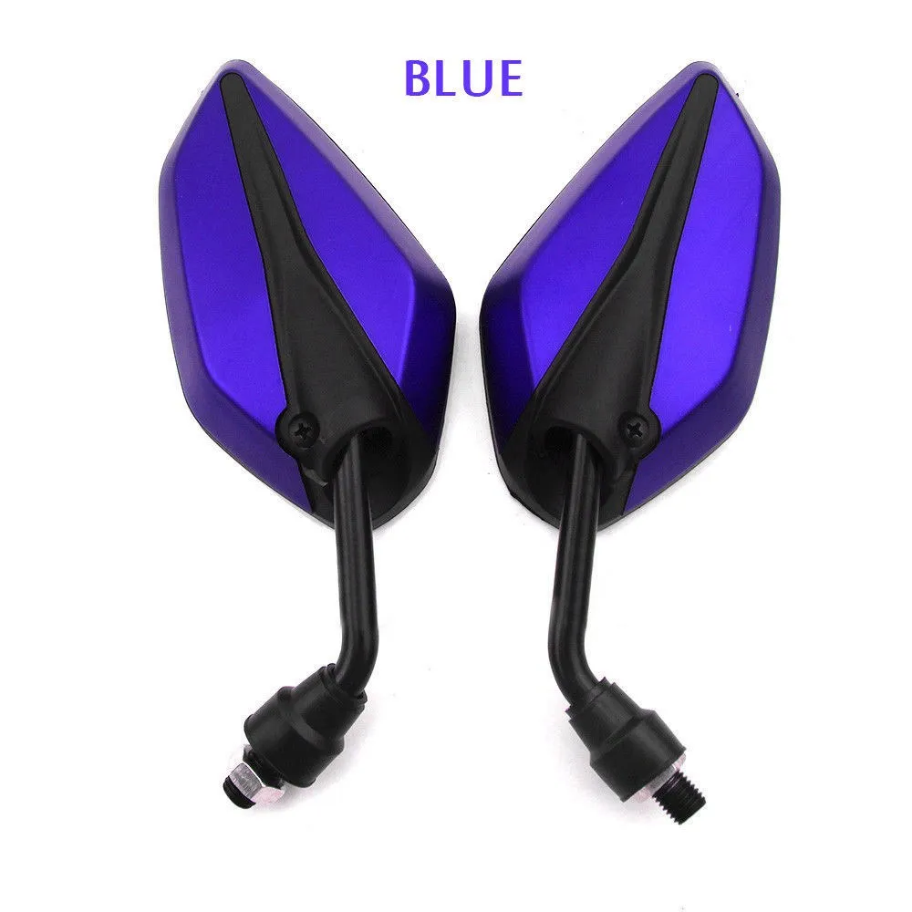 1Pair Universal Motorcycle Scooter Rearview Side Mirrors 22MM Handlebar Black/Blue/Green/Red For Honda For Suzuki