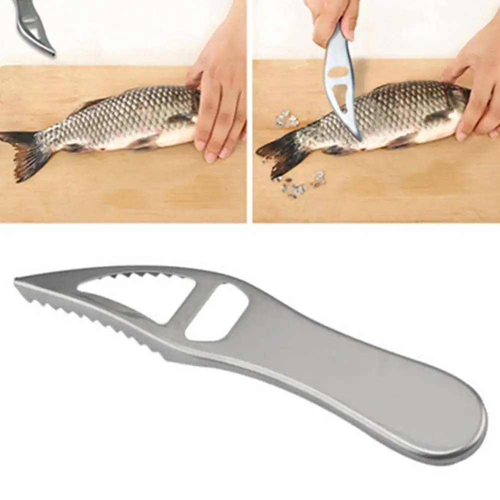 

New Stainless Steel Manual Fish Scales Cleaning Knife Scraper Peeler Remover Brush