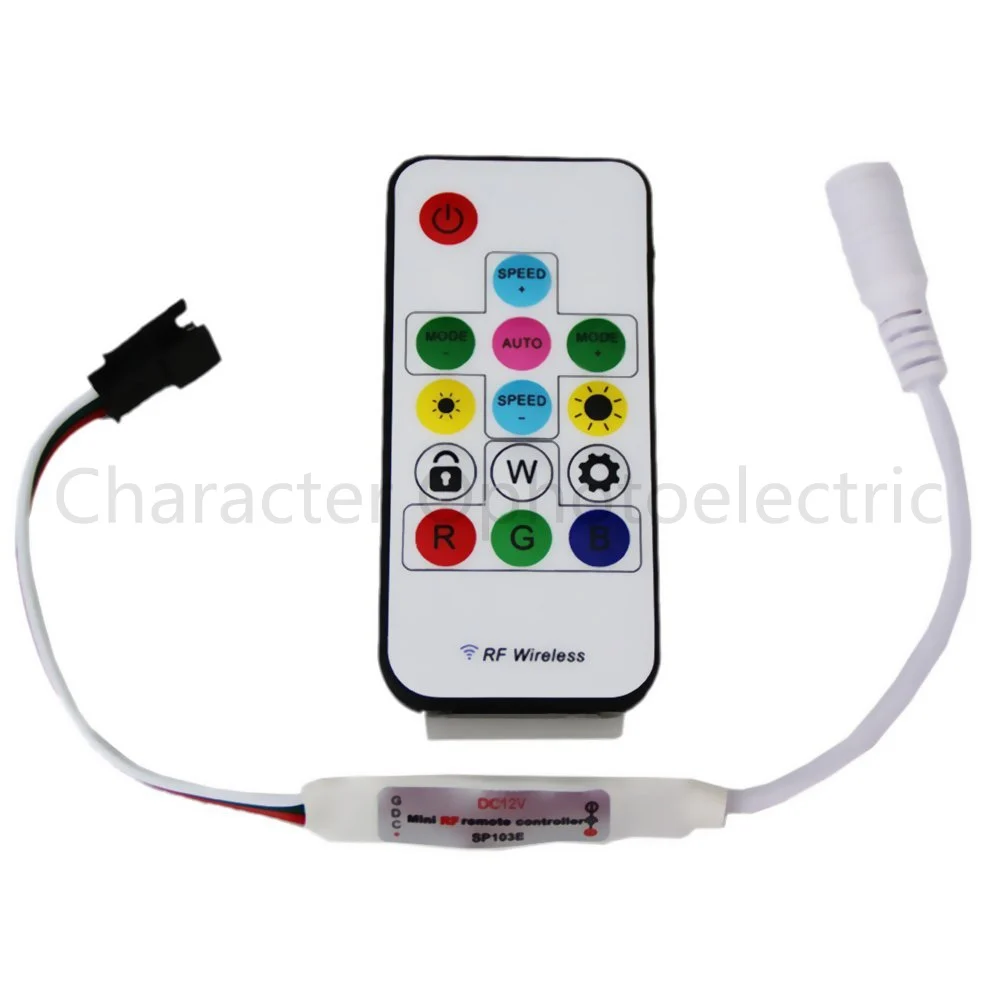 SP103E DC5V/12v WS2801 WS2812B DC12V 2811 Mini Digital RGB LED Strip Controller 14Key RF Wireless Remote 2048Pixels LED multi use digital ethernet wireless remote thermocouple temperature controller data logger