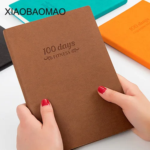 

2019 "Fitness Record" 100 Days Project Planner Study Agenda Notebook Daily Scheduler Grid Papers Pocket Journal Thick Notebook
