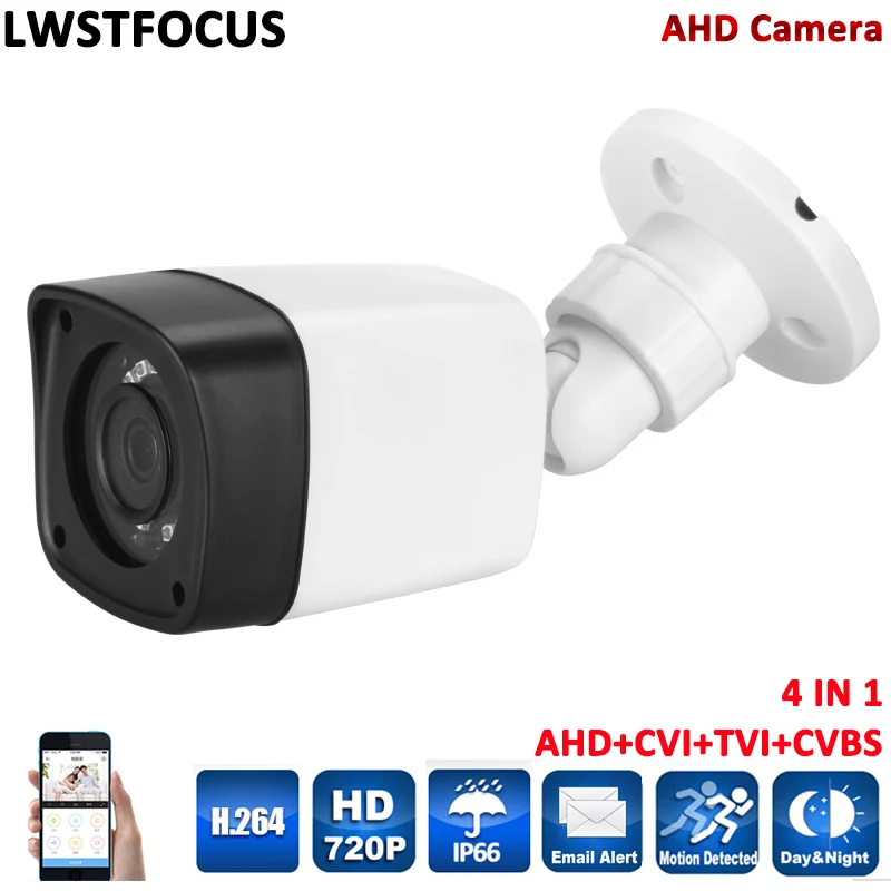 Lwstfocus видеонаблюдения 720 P AHD Камера 4 в 1 пуля 1mp CCTV ов датчик Водонепроницаемый IP66