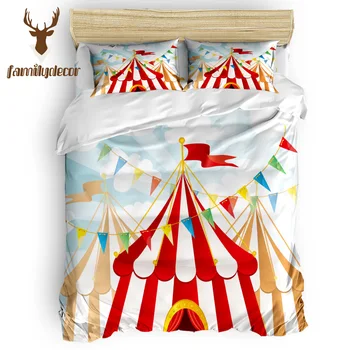 

Family Decor Circus Troupe Bedding Sets Duvet Set Covers 4 Pcs Comforter Cover Set 4 Piece Bedding Sets Forefather's Day Black