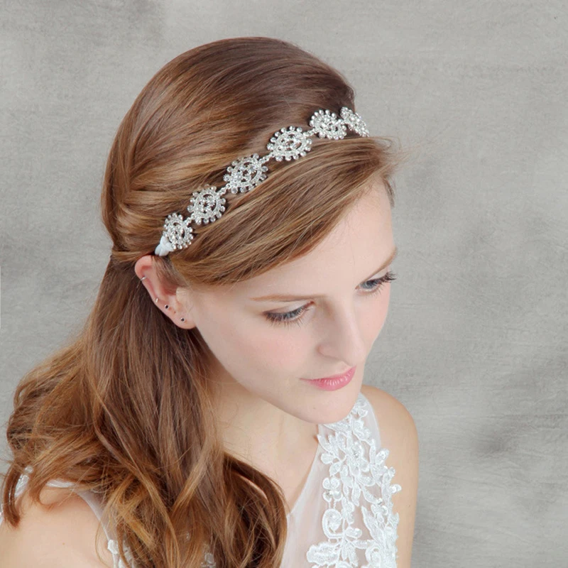 New bridal tiara crystal Hair Band wedding bride headband flower
