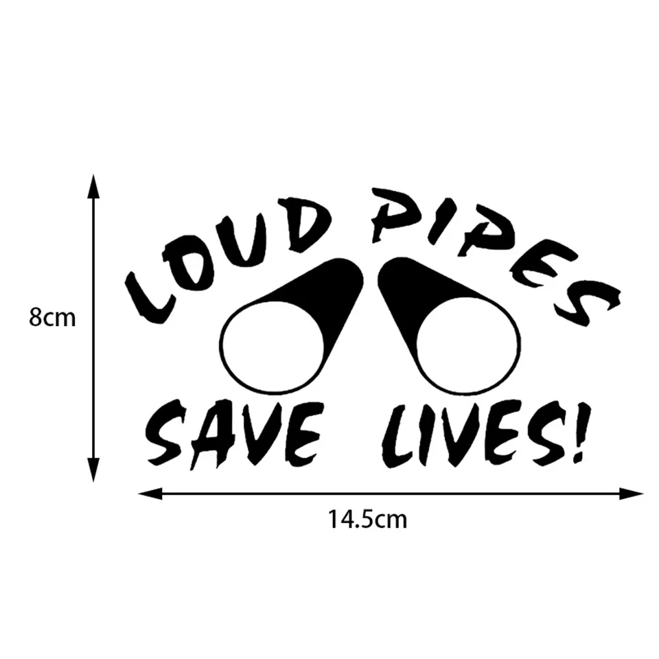 14.5cm8cm Car Styling Funny LOUD PIPES SAVE LIVES Vinyl Window Car Stickers BlackSilverLaser (1)