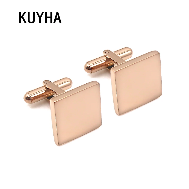 

Luxury Square Cufflinks for Mens Silver Rose Gold High Quality Brand Cuff Links Best Gift French Suit Wedding Jewellery