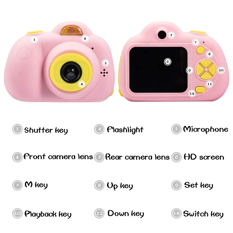 Камера Full Hd 1080P Портативный Цифровая видеокамера 2-дюймовый ЖК Дисплей детей Семья фотографии Применение, детский подарок ко дню рождения мин
