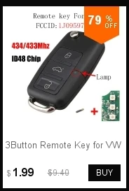 3 кнопки дистанционного ключа оболочки для VW VOLKSWAGEN Tiguan Golf Polo Sagitar чехол для ключа автомобиля Fob нерезанное лезвие