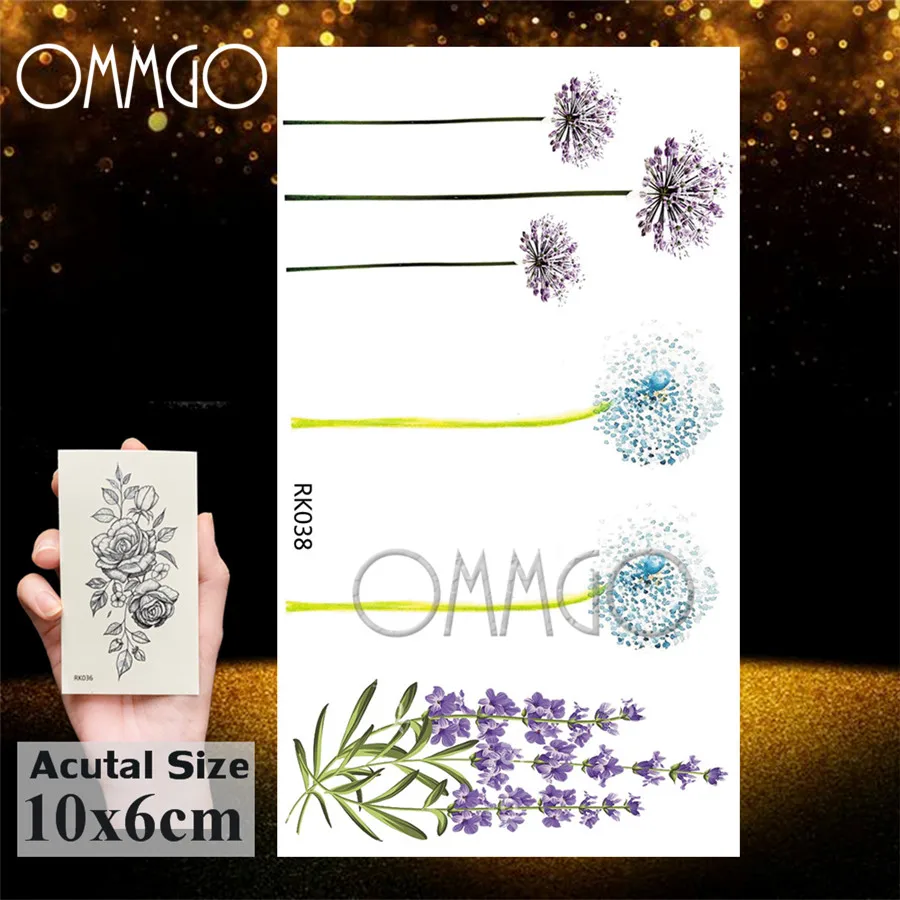 ORK038 OMMGO Геометрическая кошачья линия, Временные татуировки, наклейка, алмазная черная маленькая татуировка на заказ, сделай сам, боди-арт, наручные фальшивые татуировки для женщин и мужчин - Цвет: ORK038