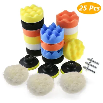 

25pcs/lot Wool Pad For Polishing Tools Set 3 Inch Buffing Pad Kit Compound Polishing Auto Cars Detail Multiple color 12