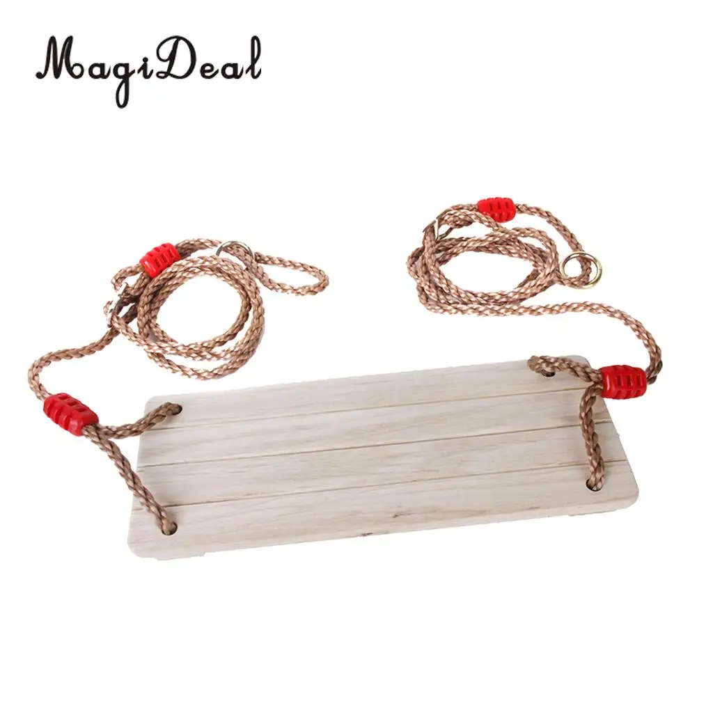 High Quality Birch Wood Outdoor Swing Set Seat with Rope for Children Kids Adult Toy Park Garden Yard Playground Accessory