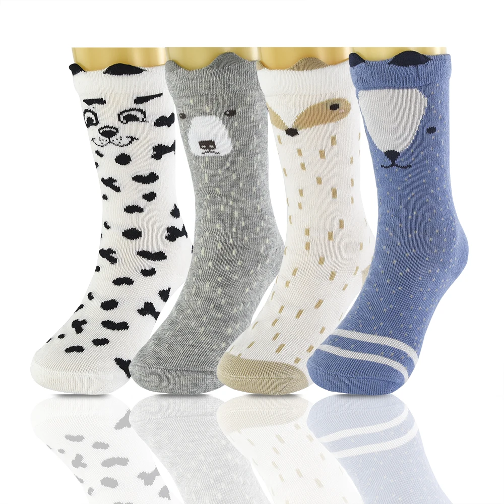 

4 Pair/lot Baby Socks Kids Boy&Girls Children's Brand Kids Socks Fox Dog Cat 3D Warm Socks 8 Style For 1-6 Year