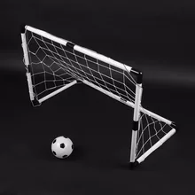 2 комплекта DIY детские спортивные футбольные цели с футбольным мячом и насосом практика Scrimmage игра футбольные ворота DIY белый подарок для детей