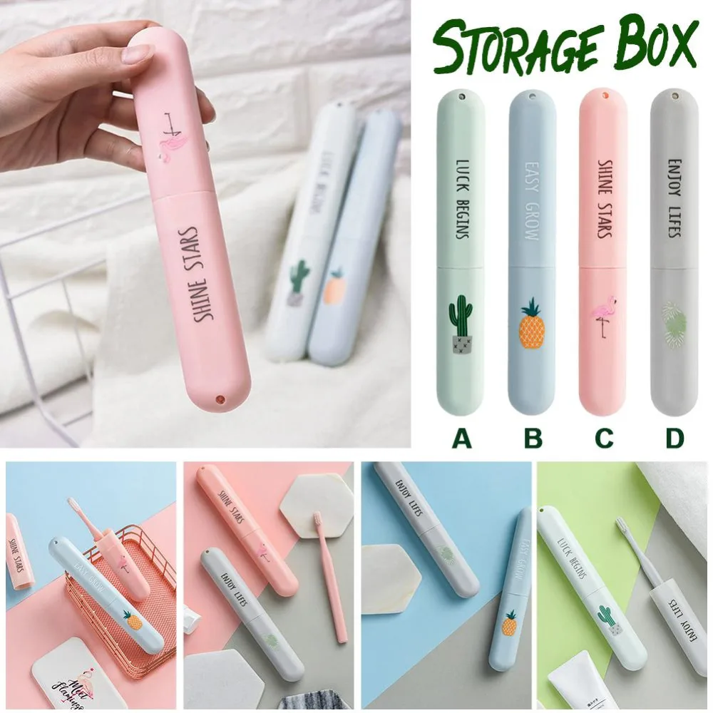 Portable Toothbrush Cover Holder Outdoor Travel Hiking Camping Toothrush Cap Case Protect Storage Cute Box 1pc