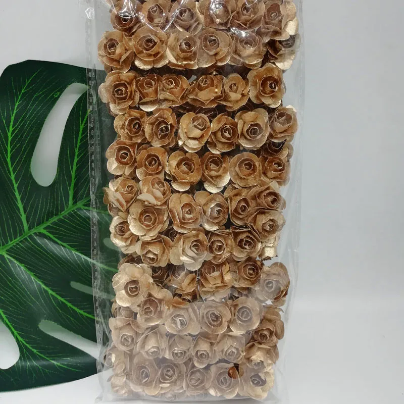 144 шт Мини миниатюрные розы искусственный цветок свадебное оформление букета DIY Ремесло бумажные цветы для искусственные цветы для