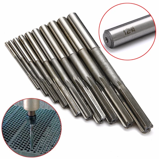 10Pcs 3-12mm High speed Straight Shank HSS Chucking Machine Reamer Drill Bit