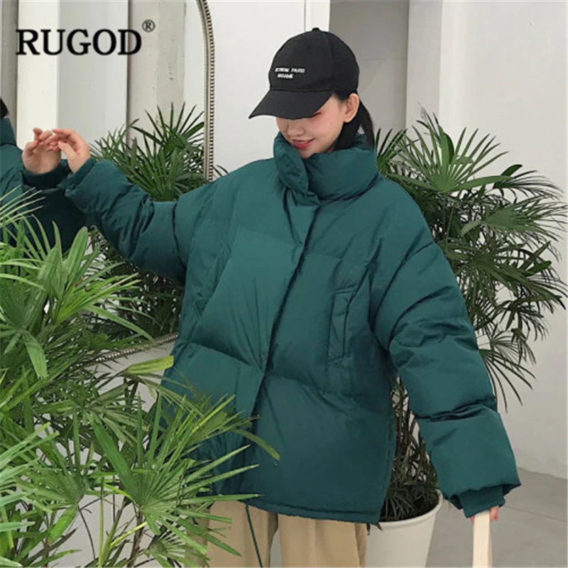 RUGOD Новое модное женское Фланелевое Пальто Повседневное одноцветное однобортное толстое пальто для женщин Casaco Feminino