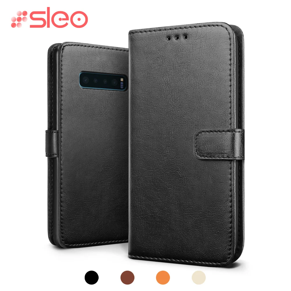 SLEO для samsung Galaxy S10 плюс S10e чехол из искусственной кожи откидная крышка бумажник