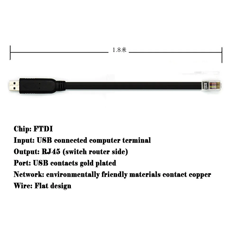 1,8 м USB к RJ45 Cisco маршрутизатор консоль 6 футов 1,8 м кабель с FTDI чип для чипа конвертер USB консольный кабель