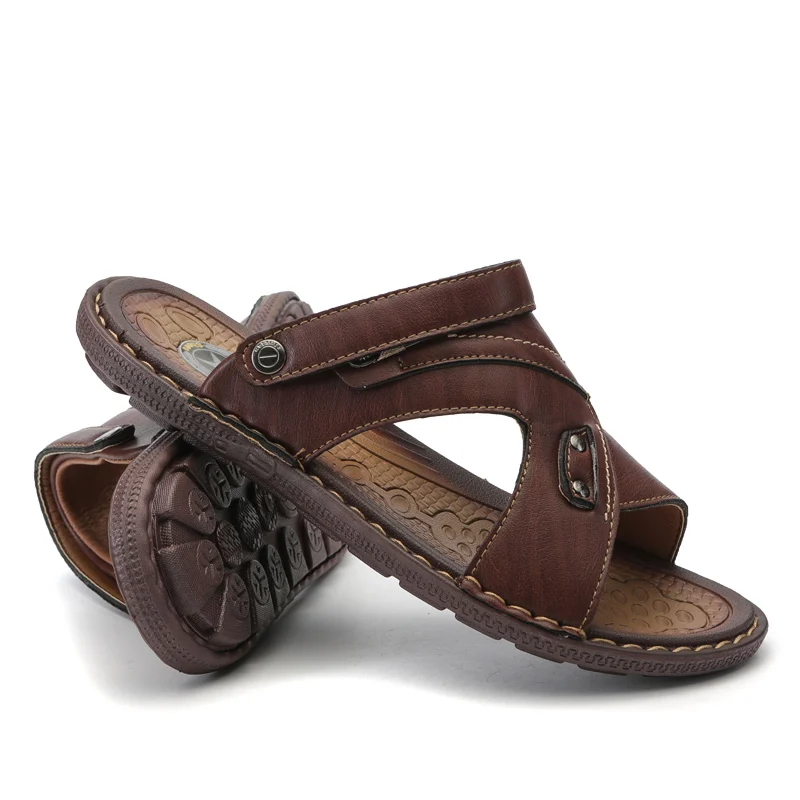 VASTWAVE/Классическая Летняя обувь; мужские шлепанцы; качественные кожаные сандалии для мужчин; удобные Вьетнамки; мужские пляжные сандалии