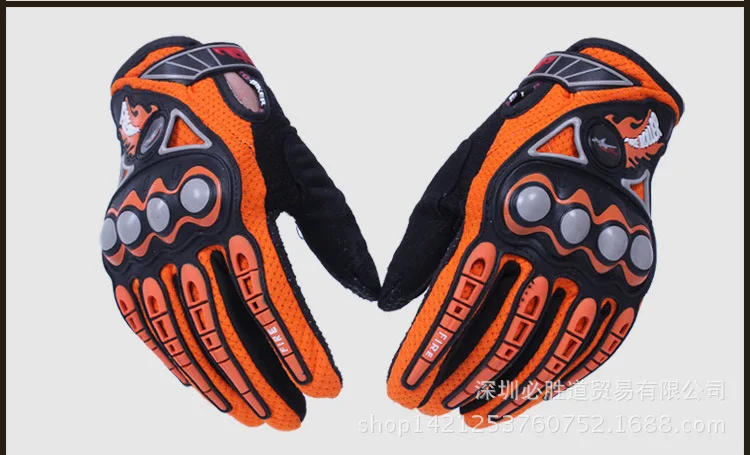 PRO-BIKER мотоциклетные гоночные перчатки дышащие Enduro Dirt Bike Moto Guantes Luvas внедорожные мотоциклетные перчатки для мотокросса - Цвет: Оранжевый
