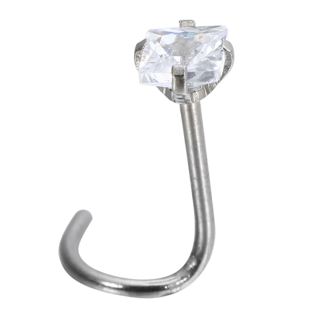 4pcs/lot Crystal Twisted Screw Nose Ring Surgical Steel Nose Studs Geometric Piercing For Women Nose Stud Ring Body Jewelry