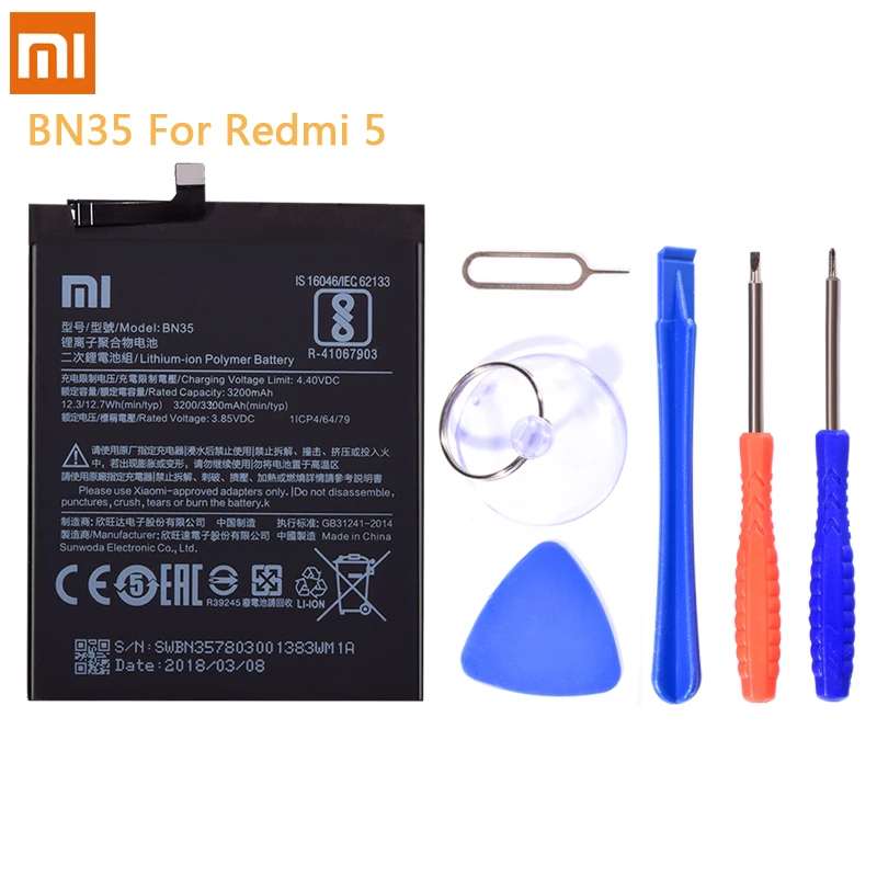 BN42 BM47 BN40 BN35 BN44 батарея для Xiaomi Redmi 4X 3 3S Hongmi 4 Pro 5 Plus Замена акумуляторная Li Ion