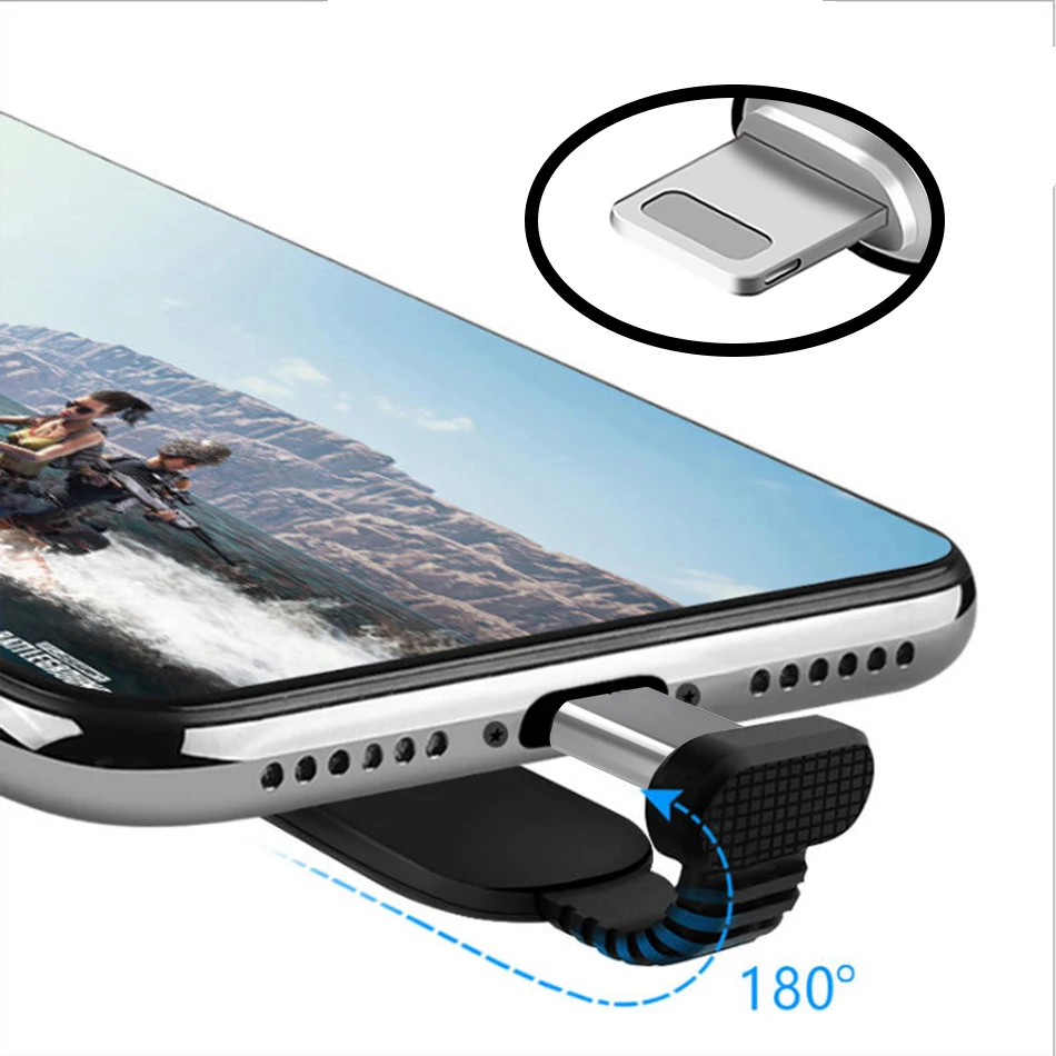 Beste 90 graden voor Lightning Kabel voor iPhone Xs Max X 8 7 6 s 6 SE 2.4A L Gaming Hand tour Snel Opladen Data Cord voor IOS 12 11 10 9