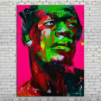 

Palette knife portrait Face Oil painting Character figure canva Hand painted Francoise Nielly wall Art picture 06-10-25