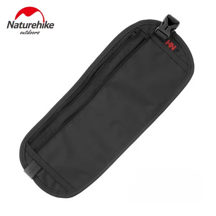 NatureHike поясная сумка высокого качества для путешествий, бега, поясная сумка, ремень, кошелек для денег, сумки, держатели для паспорта, сменный безопасный ремень - Цвет: Black