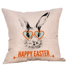 Easter Cotton Square Rabbit Throw Pillow Case Waist Cushion Cover Home Easter Decorative Pillows cojines decorativos para sof#07 Easter Cotton Square Rabbit Throw Pillow Case Waist Cushion Cover Home Easter Decorative Pillows cojines decorativos para sof#07
