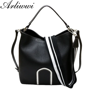 

Arliwwi Brand Designer Luxury Quality Extra Soft Real Leather Tote Handbags Women Cowhide Functional shoulder Bags