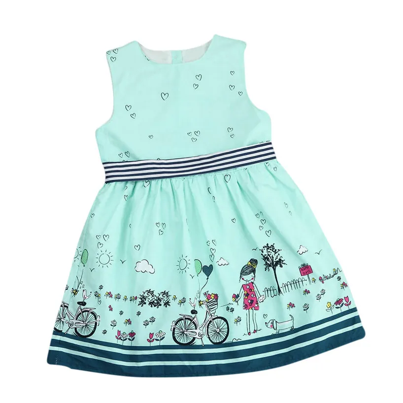 

ARLONEET Toddler Kids Baby Girl Sleeveless Cartoon Striped Party Princess Pageant Dresses jan29/P