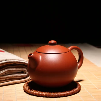 

280ML Yixing Guan Jiang Purple Clay Teapot Chinese Kugn Fu Tea Set Raw Ore Hong Mud Dahongpao Xishi Pot Ceramic Black Tea Kettle