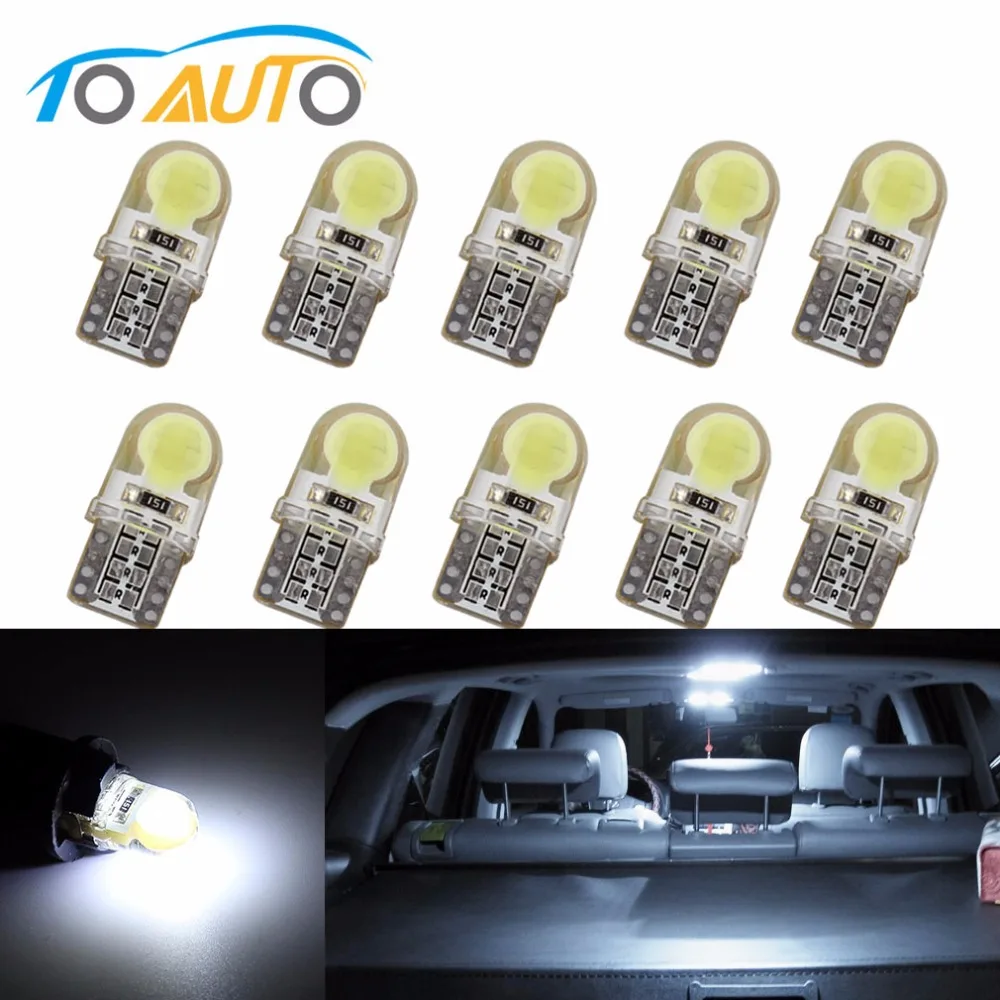 10 шт. светодиодный светодиодные лампы T10 W5W Led 194 168 белый монолитный блок