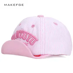 Новая милая детская шляпа с вышитыми буквами, летняя уличная хлопковая бейсболка высокого качества для мальчиков и девочек, регулируемая