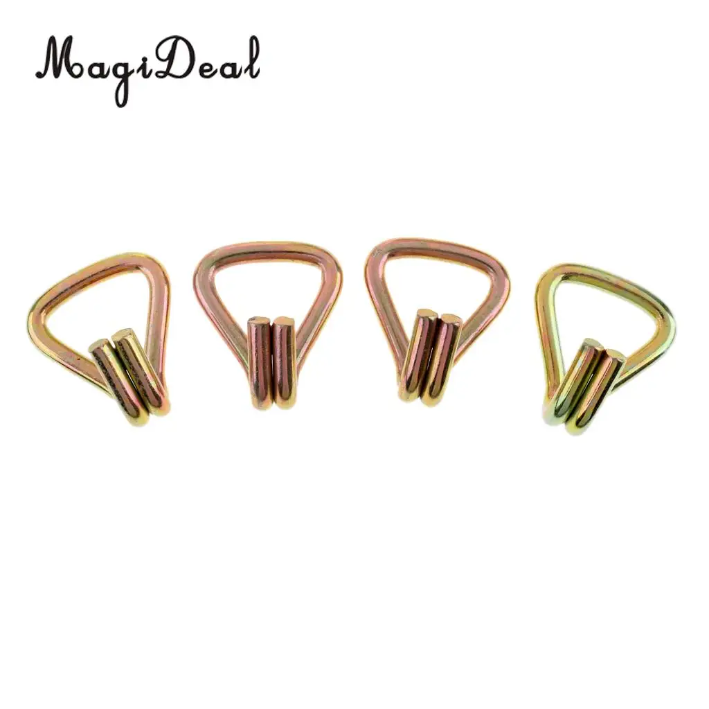 High Strength Steel Pack 4 Ratchet 1' Tie Down Webbing Strap Double J Hooks Trailer Tow Lashing for Kayak Canoe Boat Accessories