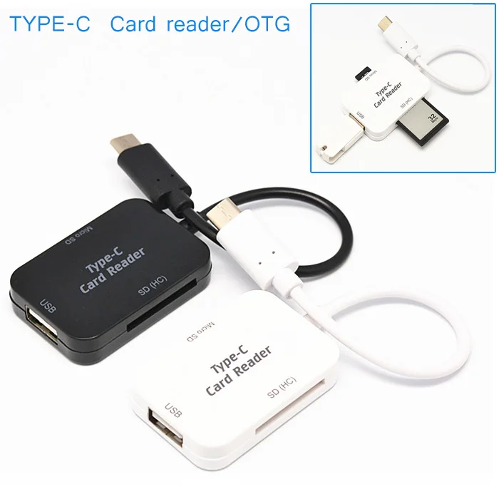 USB 3,1 type C к USB 2,0 концентратор SD TF карта памяти ридер + OTG адаптер для Macbook PC ND998