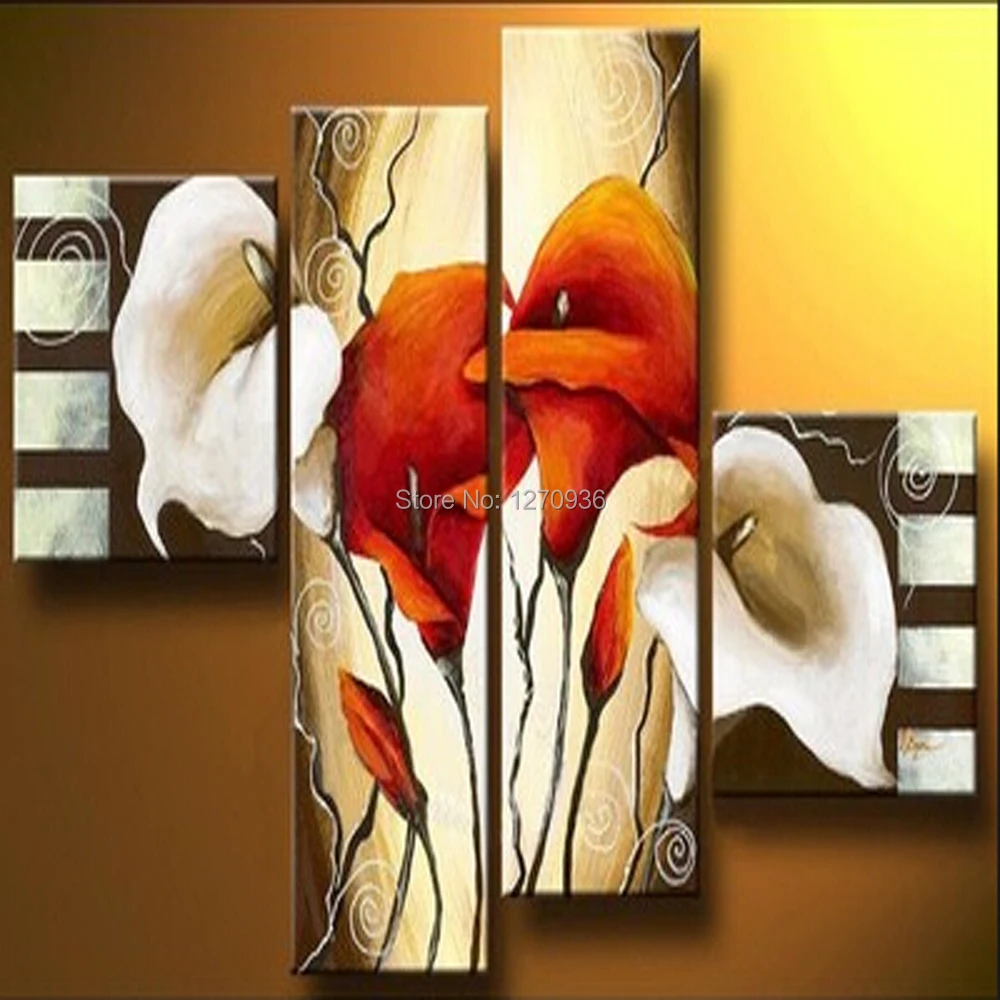 

Wholesale Lowest Price Best Quality Hand Painted Petunia Canvas Oil Painting Handmade Artwork Lily Flowers for Hotel Room Decor