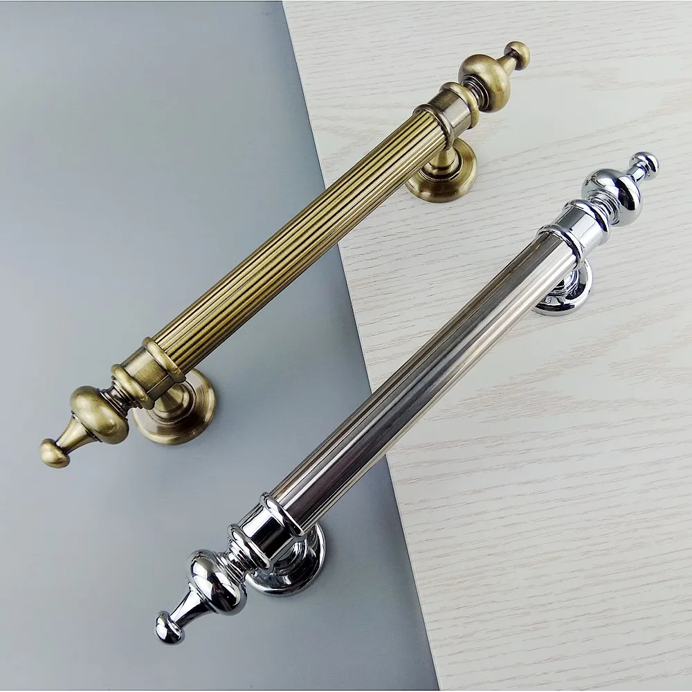 345mm Bronze Chrome Furniture Hardware Wooden Door Handle Bathroom