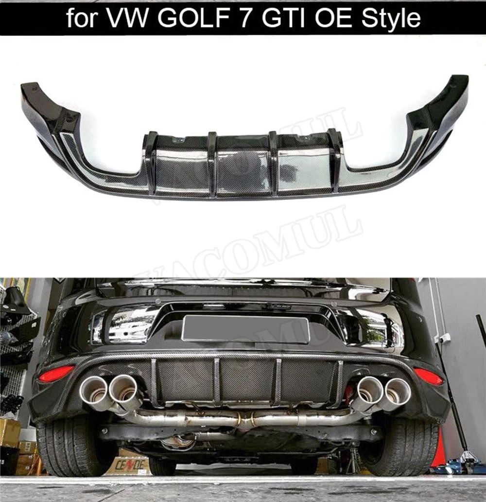 MK7 углеродного волокна заднего бампера для губ Диффузор для Volkswagen Golf 7 GTI хэтчбек- O Стиль