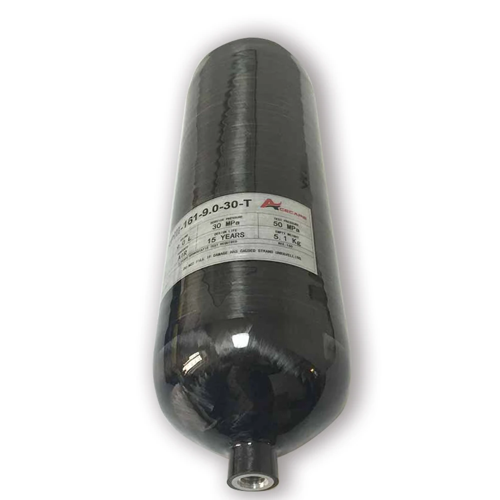 AC3090 Акция Горячая 9L GB 4500Psi Черный композитный цилиндр M18* 1,5 резьба/газовая бутылка высокого давления для Пневматика с предварительной накачкой Acecare-T