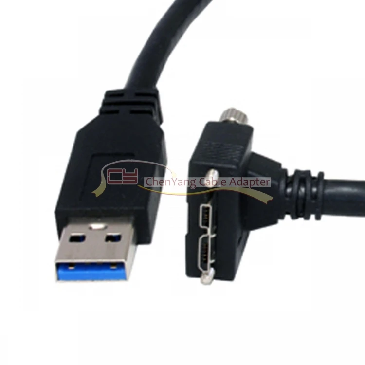 Xiwai 1,2 m 90D под углом Micro USB, винт с креплением на 3,0 кабель для передачи данных для промышленной камеры