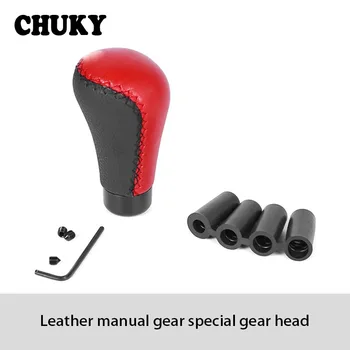 

CHUKY Car Genuine Leather Gear Shift Shifter Lever Knob Accessories For Ford focus 2 3 mk2 fiesta Suzuki swift grand Hyundai i30