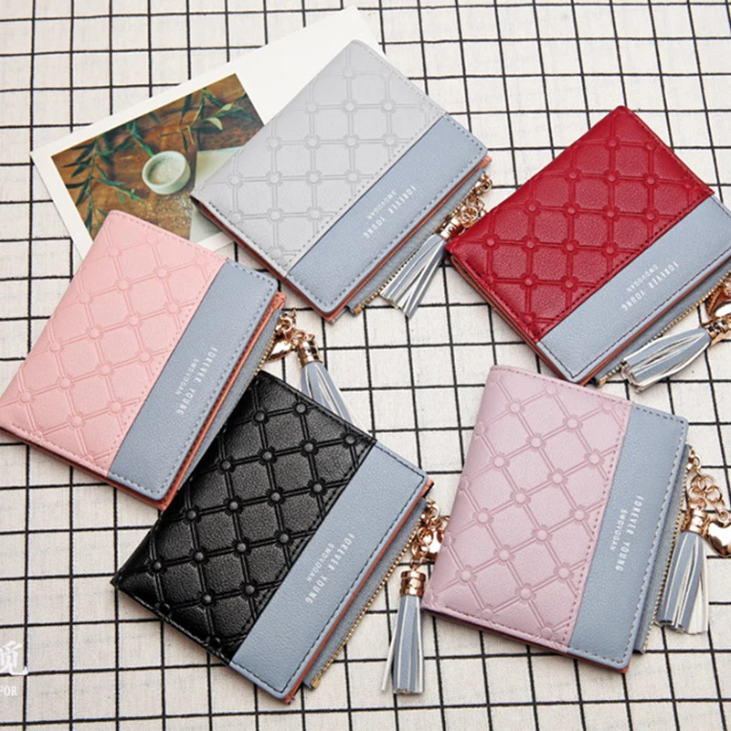 

Fashion New Lady Wallets Short PU Leather Wallet Brand Design Mini Purse Card Holder Coin Purse Small Thin Wallet For Girls