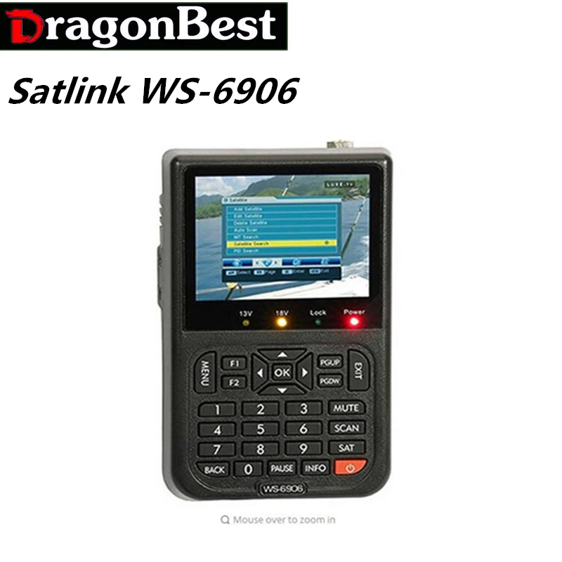 

Satlink WS-6906 DVB-S FTA Digital Satellite Dish LNB Signal Satellite Finder Meter TV Singnal Finder 5pcs/lot Professional